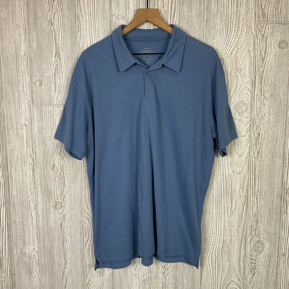True Classic Short Sleeve Classic Polo Indigo Blue Size XL Ultra Soft